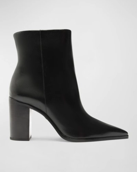 Schutz Mikki Leather Block-Heel Booties