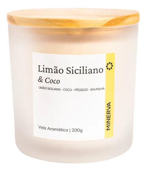 Vela Aromatica Perfumada Aromatizada Ambiente 200g Minerva Cor Natural Fragrância Limão E Coco Lisa