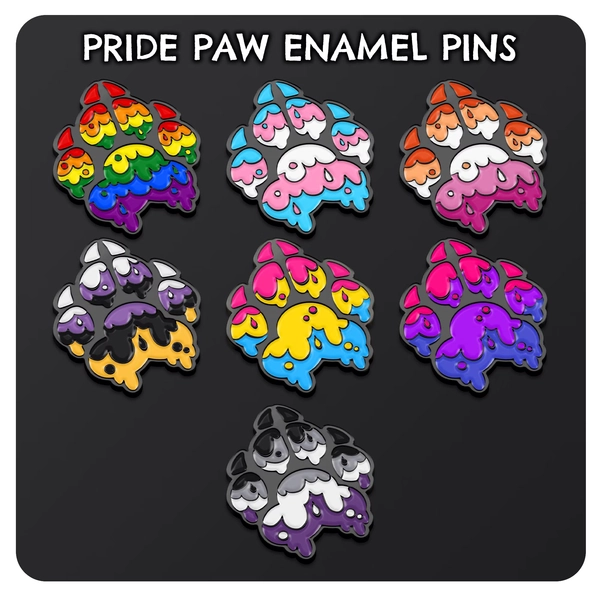 Furry Pride Paw Enamel Pins