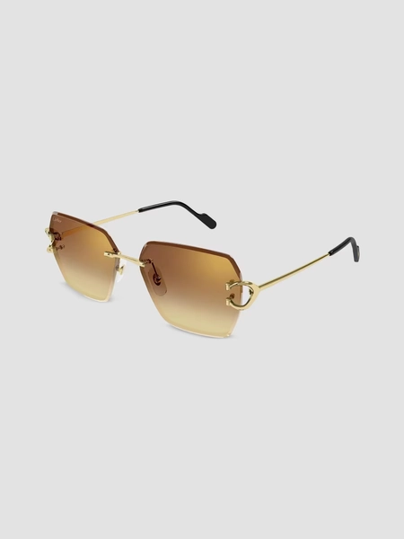 Cartier C Decor 58MM 24K-Gold-Plated Metal Rimless Butterfly Sunglasses | Saks Fifth Avenue