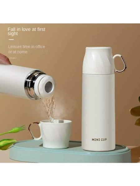 Garrafa de água isolada de aço inoxidável 304 com parede dupla de 17 oz/500 ml com tampa e alça à prova de vazamentos - mantém quente ou frio por 12 horas - perfeita para esportes e viagens, garrafa de água para carro, copo de café portátil, acampamento, festa de Halloween