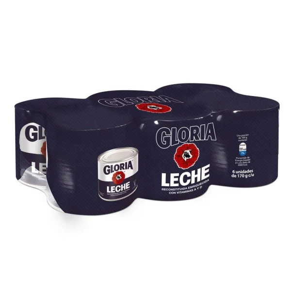 Sixpack Leche Gloria Lata 170g