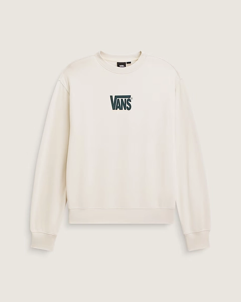 Stretch Logo Crew Sweatshirt in Oatmeal Beige | Vans