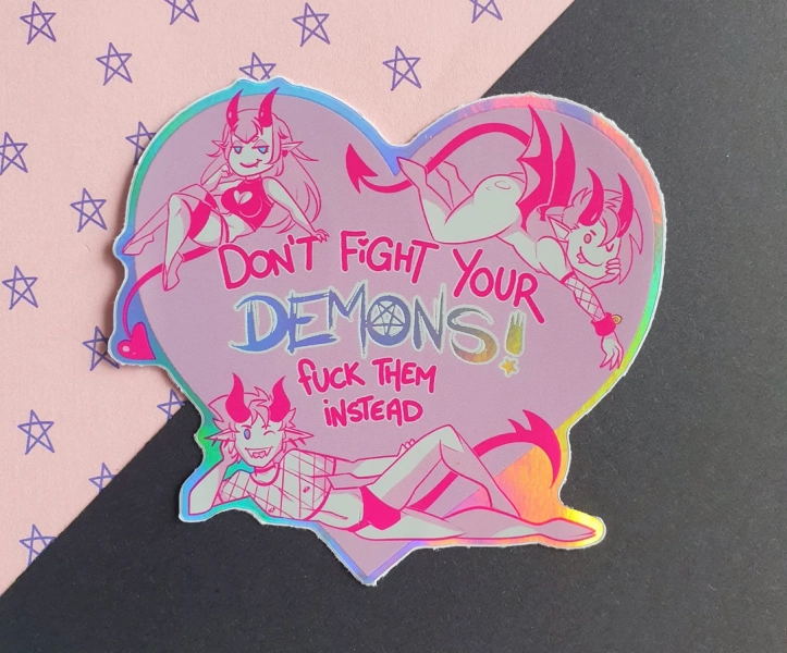 Don't Fight Your Demons Holographic Sticker - Etsy UK