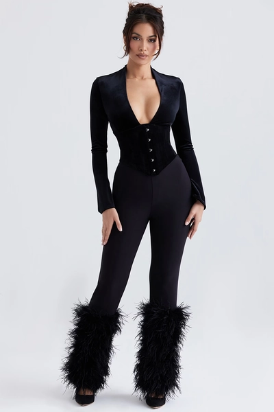 Nicolette Black Trimmed Trousers