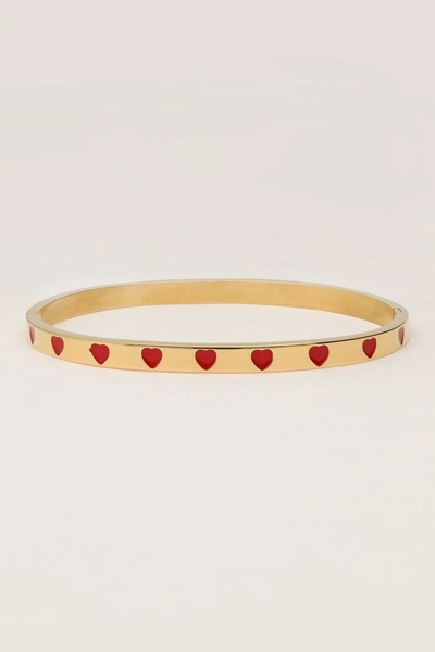 Bangle met rode hartjes | My Jewellery