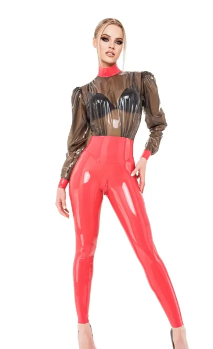 Latex catsuit with loose top