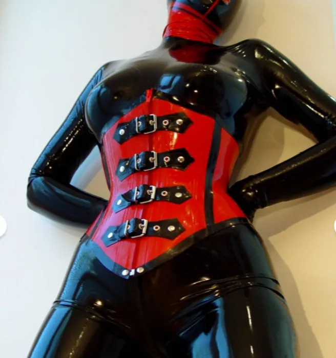 Latex corset - with 4 buckels