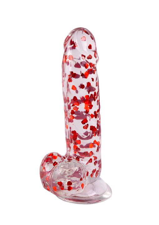 Glitter Heart 6" Dildo