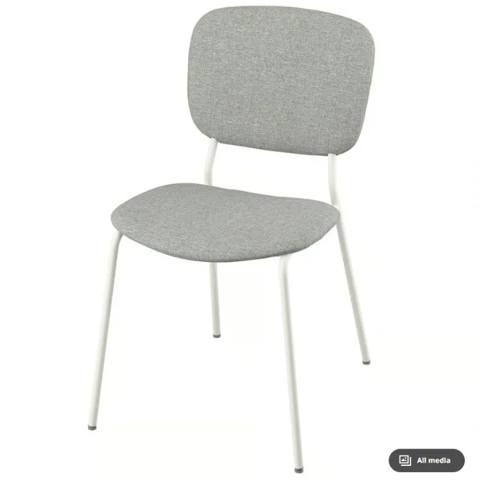 VIHALS Chair - white/Tibbleby beige-gray x2