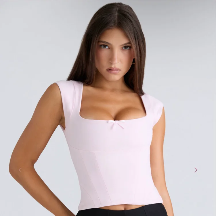 The Cap Sleeve Pink Corset Top