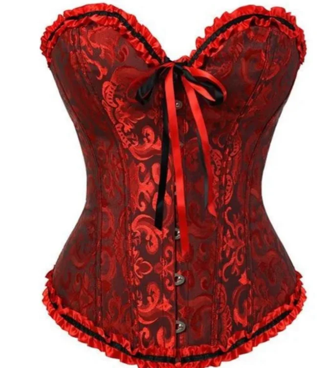 Lady In Lace Genuine Corsets - Black & Red / S