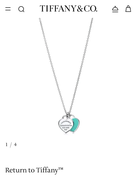 Return to Tiffany™ Tiffany Blue® Double Heart Tag Pendant in Silver