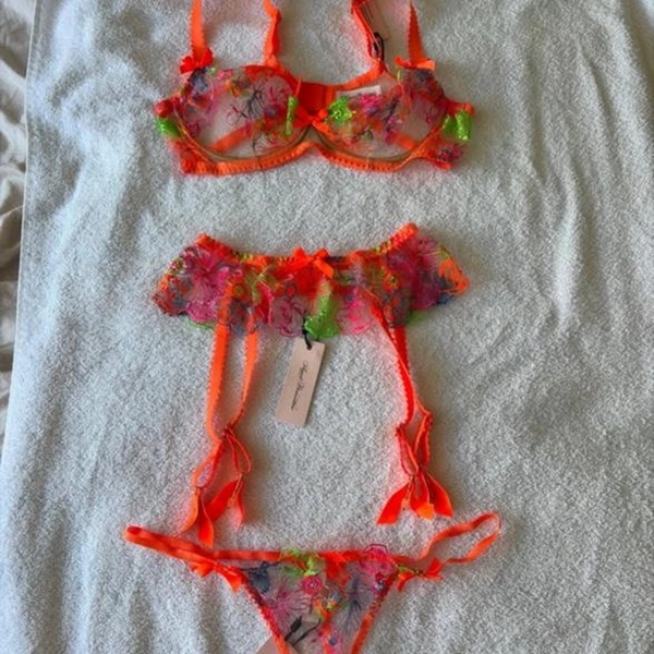 NWT
Agent Provocateur orange lingerie set with...
