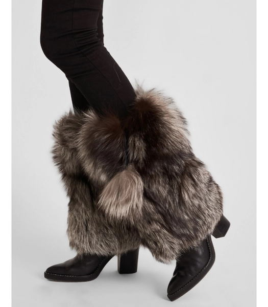 Silver Fox Fur Leg Warmers : Furhatworld.com