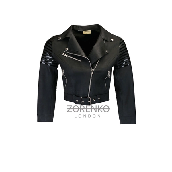 Matte Latex Cropped Biker Jacket