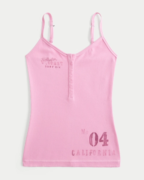 Surf Logo Graphic Henley Cami