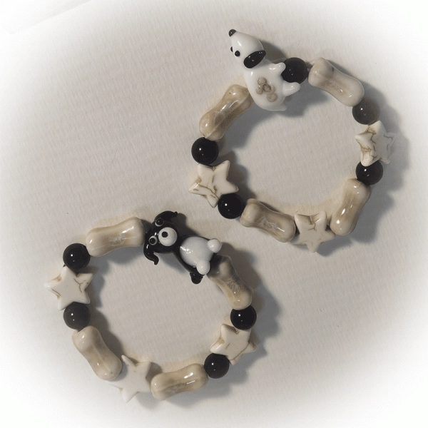 [$11.99]Puppy Ceramic Bone Bracelet 4 Options