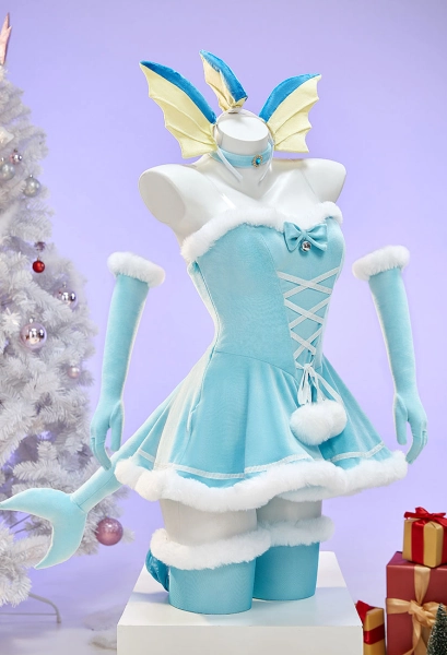 PM Derivative Sexy Cosplay Costume Christmas Plush Suit Winter Dress with Headdress and Tail