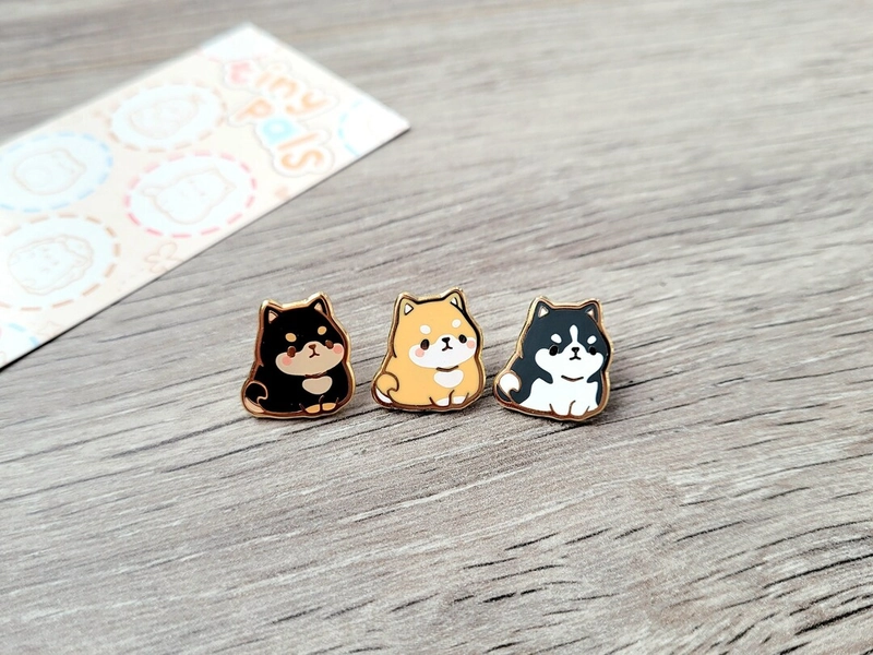 Shiba Inu & Husky 0.65" | Tiny Pals Mini Enamel Pins | Cute Animal Board Filler Adorable Critter Dog Hard Lapel Gift Set Pup Doggo - Etsy