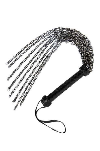 20 Gunmetal Chain Flogger with Leather Wrap Handle