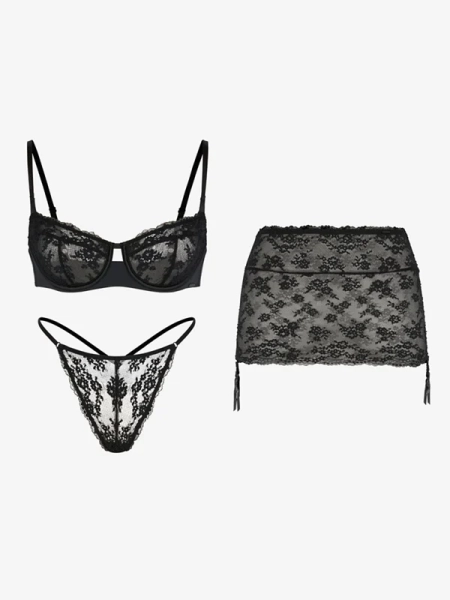 Lace Hour 3-Piece Set - Savage