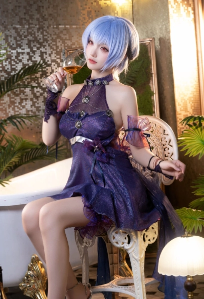 Goddess of Victory: Nikke Soul Connect Cosplay Costume Purple Gown Dress Set
