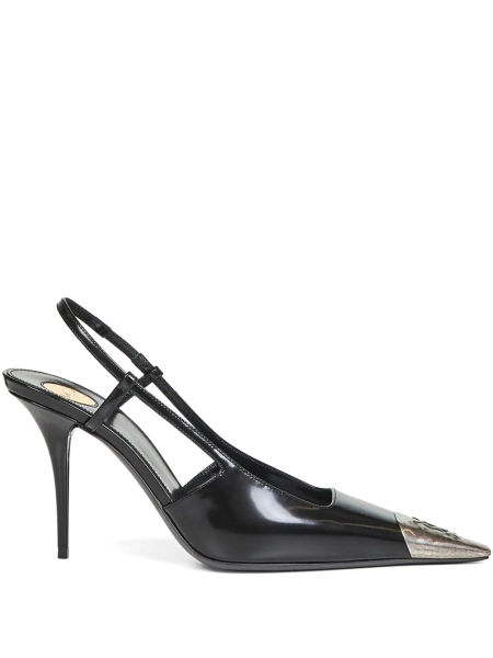 Saint Laurent 90mm Jeanne metal cap toe pumps | 36
