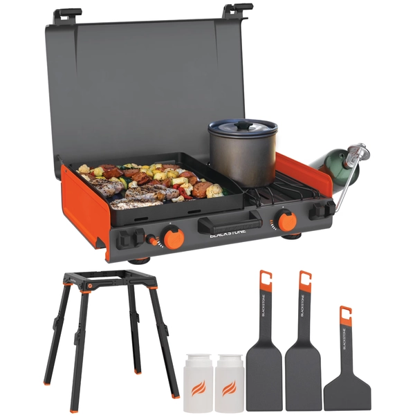 Blackstone Adventure Ready 14” Propane Camping Griddle with Side Burner + Griddle Leg Kit + Camping Griddle Tool Kit, 5-Piece - Walmart.com