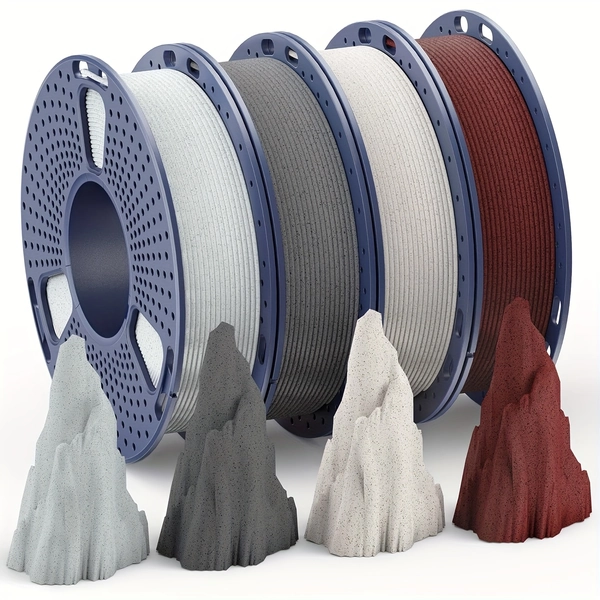 TEMU Bundle Of Sunlu Marble Pla Filament, 1.75mm Multicolor 3d Printer Filament, 250g Spool, Includes 4 Rolls: Concrete, Shadow Storm, Forest Green,