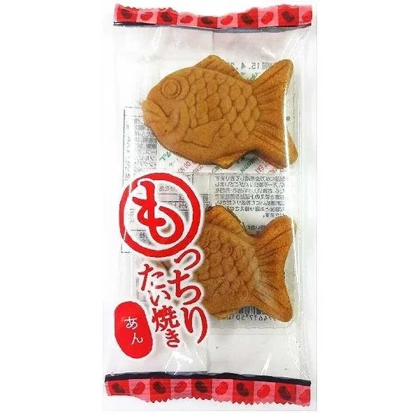 Fish-shaped Cakes w/Red Bean Paste Mocchiri Taiyaki (78g, Tada) 