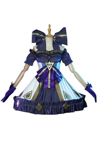 LOL The Hallowed Seamstress Gwen Cosplay Costume Lolita Dress and Petticoat with Headpiece and Tights