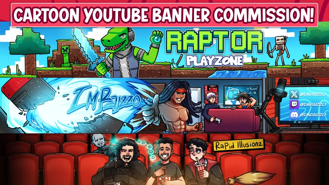 Youtube Banner Cartoon style by Reithedoom (@Reithedoom)