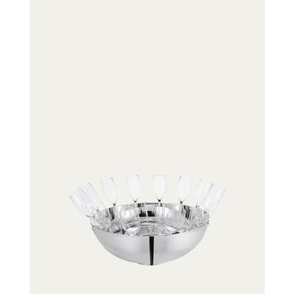 Champagne Flute Glasses and Bucket, Set of 12