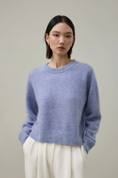 Brushed Seamless Two-Tone Cashmere Sweater
