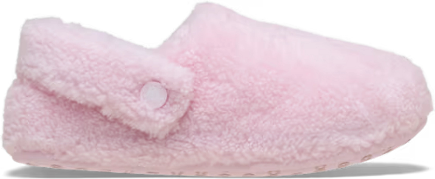 pink fuzzy crocs