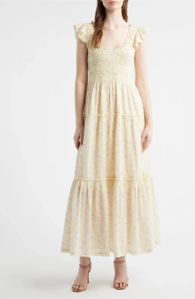 Chessie Floral Tiered Midi dress
