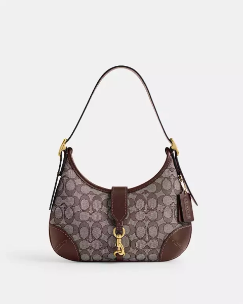 Messing/Eiche Ahorn Hamptons Hobo-Tasche Aus Signature-Jacquard