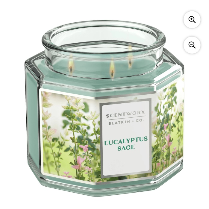 Scentworx 14.5 oz Eucalyptus Sage 3-Wick Jar Candle by Slatkin & Co