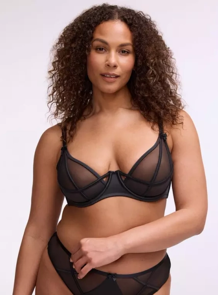 Mesh & Shine Strappy Underwire Bra 6X