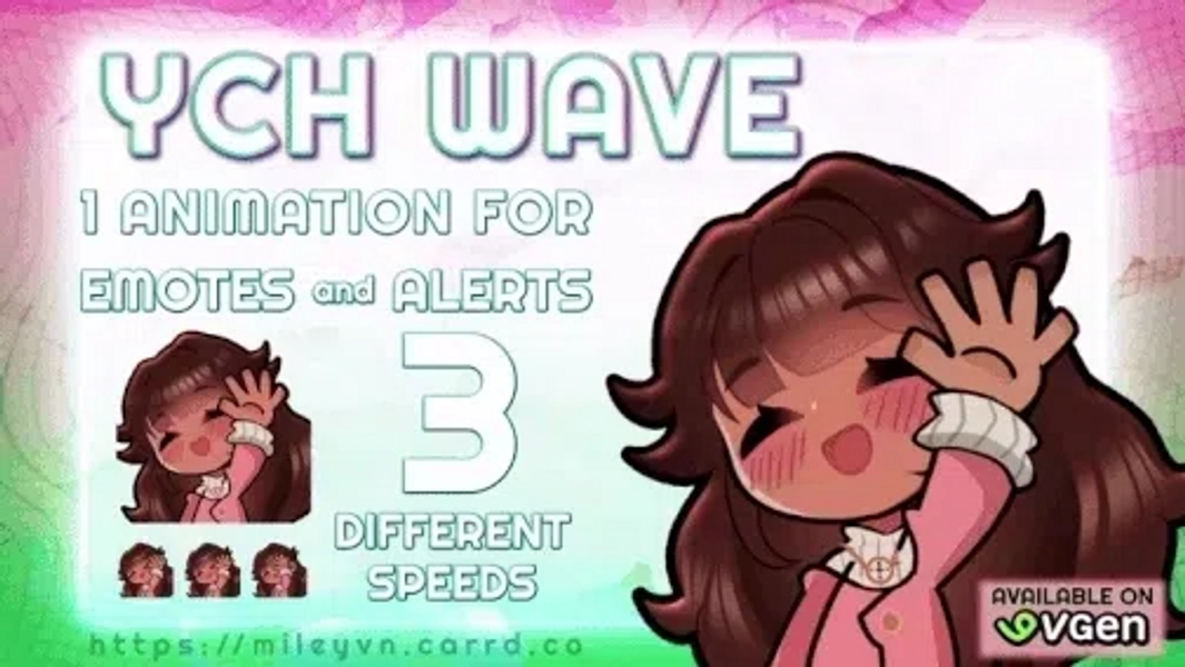 Wave - YCH Animated Emote by miley (@mileyvn_)