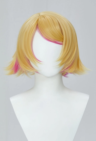 Muse Dash Rin Cosplay Wig Golden Pink Shoulder Length Short Wig