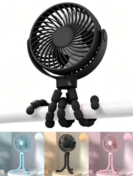 Octopus Deformable Fan,Portable Clip On Fan Rechargeable 720 ° Adjustable With LED Lights Small Desk Fan, Small Powerful 3 Speed Quiet, USB Rechargeable Mini Personal Cooling Fan For Desk Table Home Office Stroller Camping Women Gifts