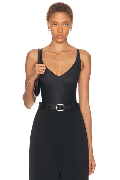 SKIMS Body Core Sculpt Plunge Thong Bodysuit in Black