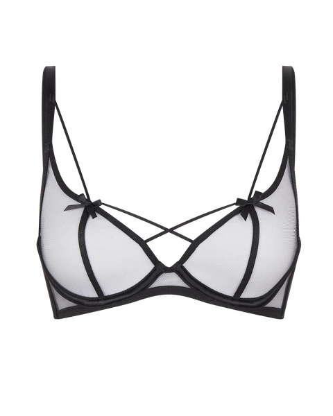 Zella High Neck Non Padded Bra in Black | By Agent Provocateur