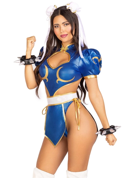 Official Street Fighter Battle Chun-Li Costume - Blue / XS