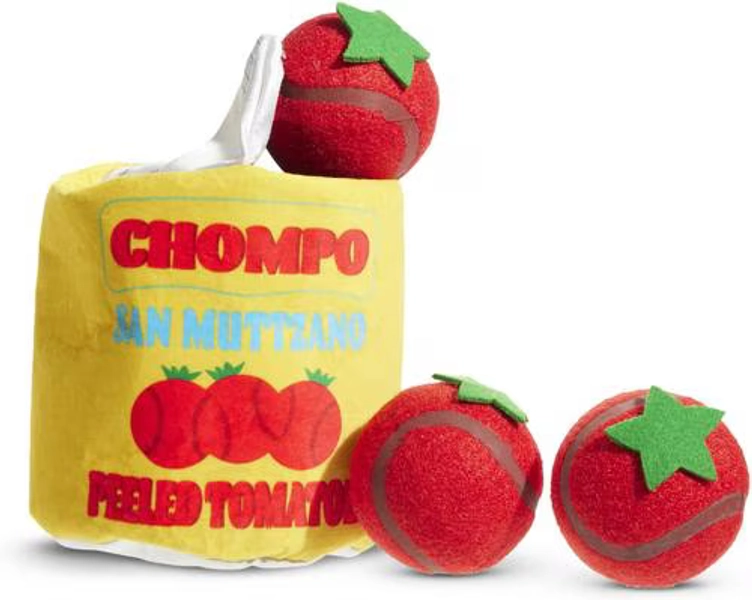 BARK San Muttzano Tomatoes Squeaky Ball Plush Dog Toy