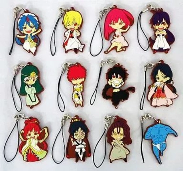 Magi The Labyrinth of Magic figure rubber key chain set 12 mascot Japan m649