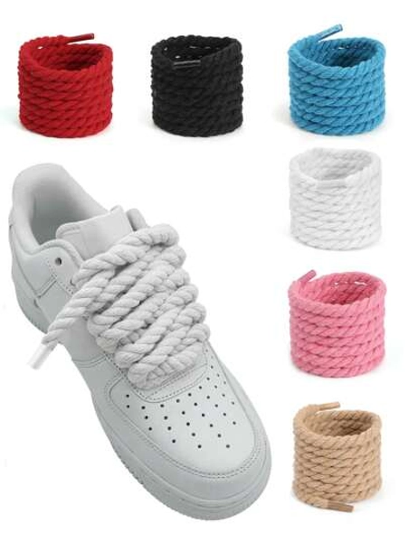 1pair Thick Rope Shoe Laces For Wide Round Chunky Shoelaces Replacement Strings For Sneakers,Rope Shoe Laces,Bread Laces