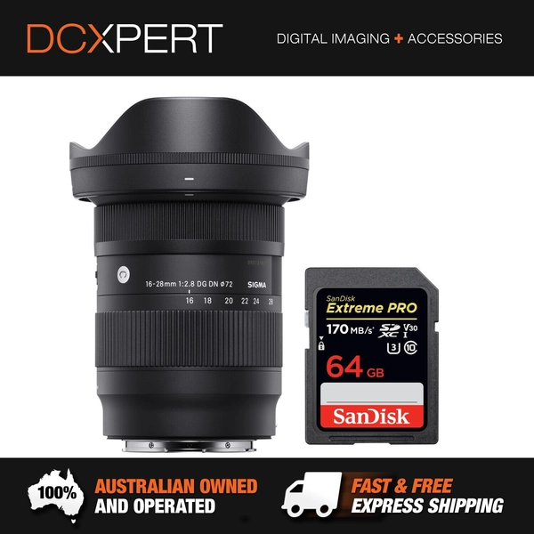 SIGMA 16-28MM F/2.8 DG DN CONTEMPORARY LENS FOR L-MOUNT (4206969) + SD CARD